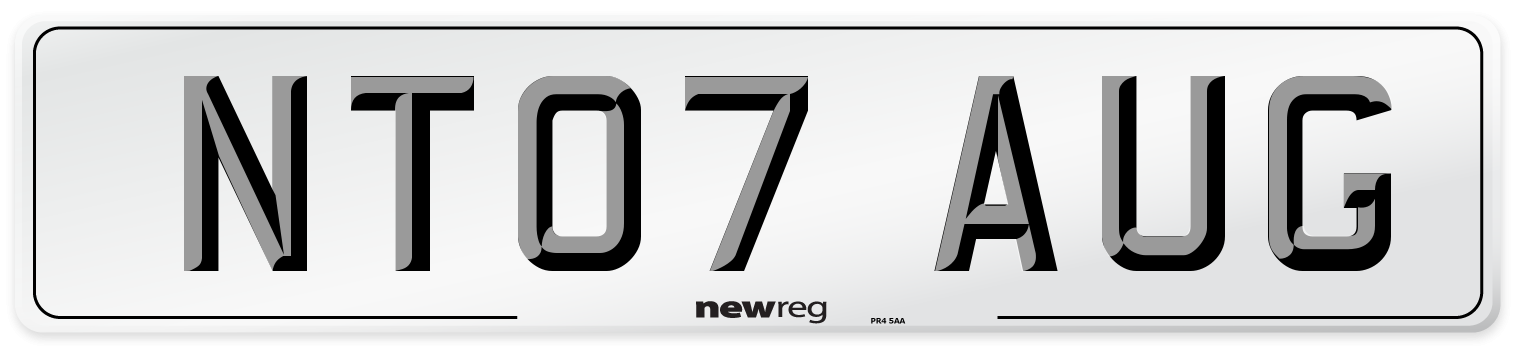 NT07 AUG Number Plate from New Reg